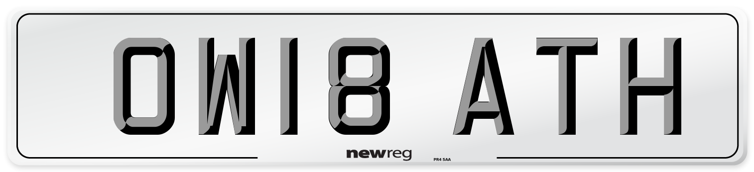 OW18 ATH Number Plate from New Reg